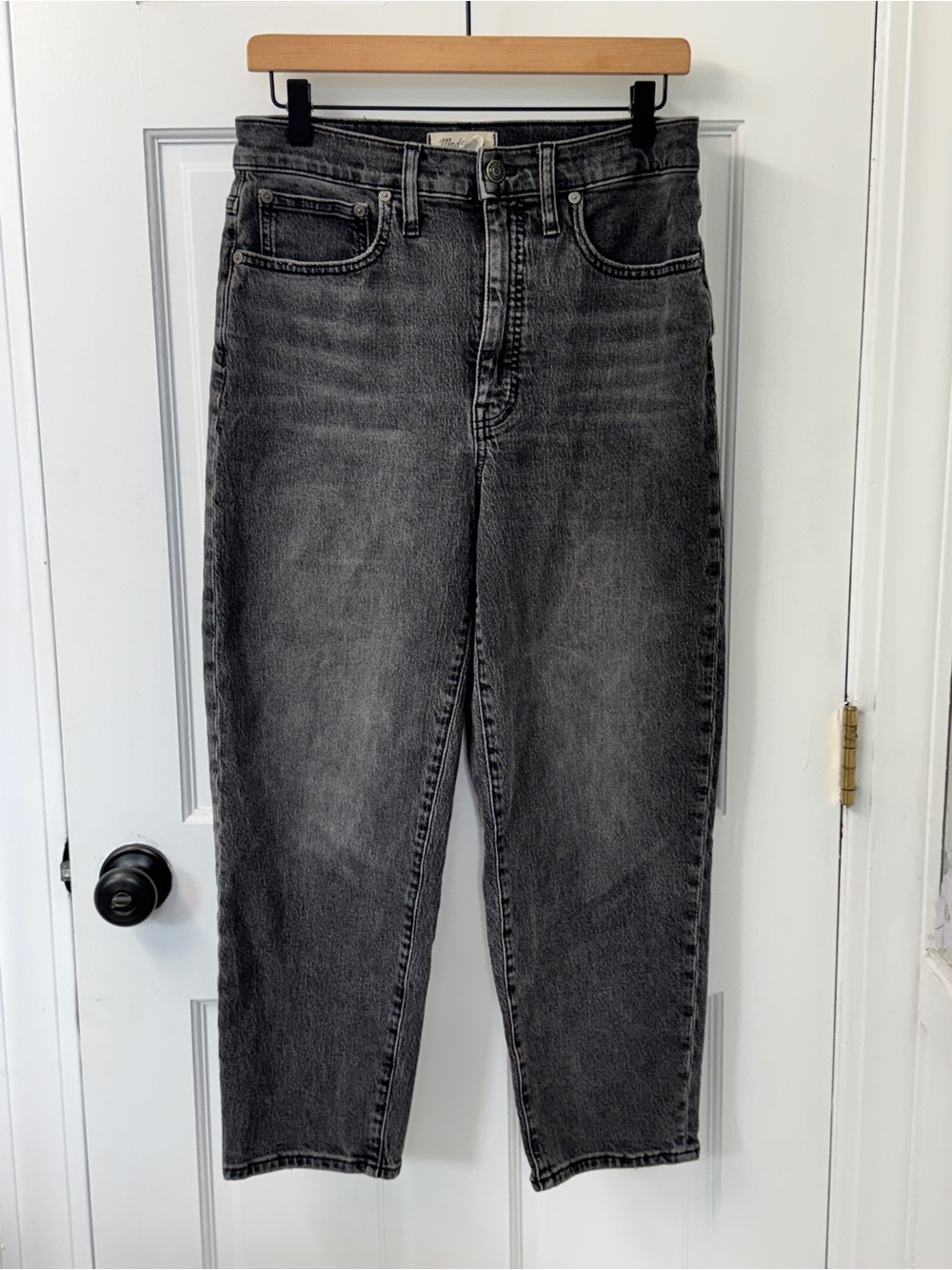 Madewell Black Balloon Denim Jeans Sz 28 - Picture 4 of 9